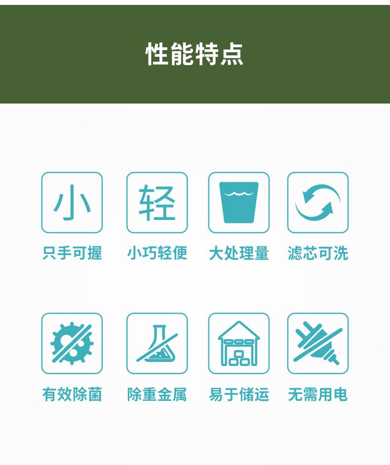 凈易單兵戶外應急凈水器特點又輕又小