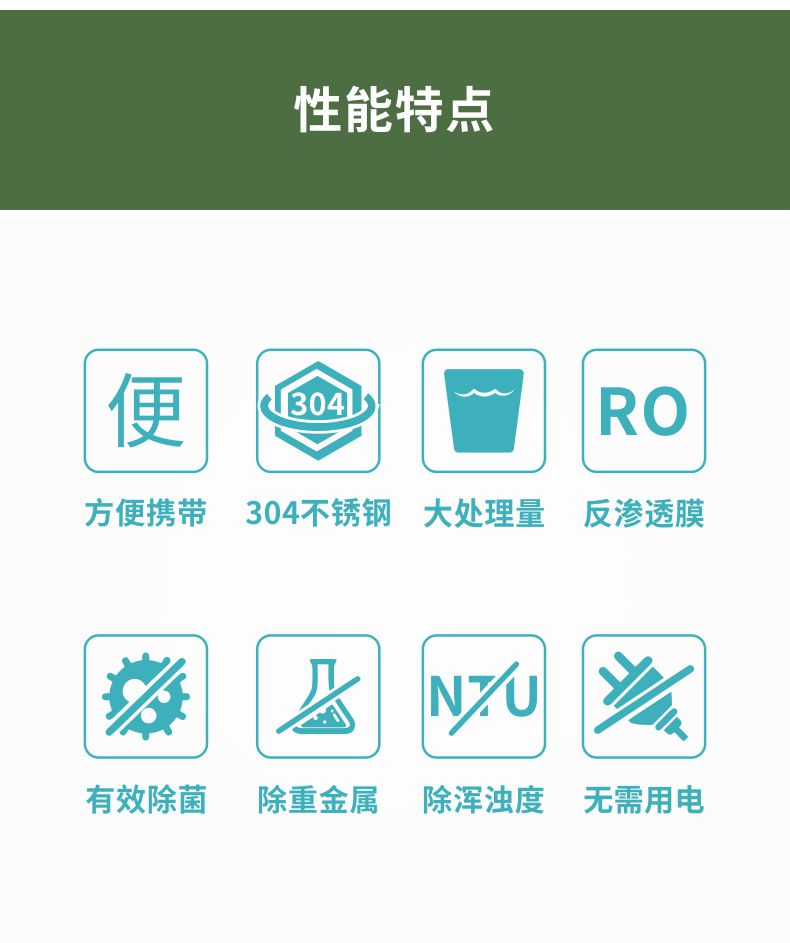 凈易野戰戶外便攜式應急救災小分隊凈水器性能特點