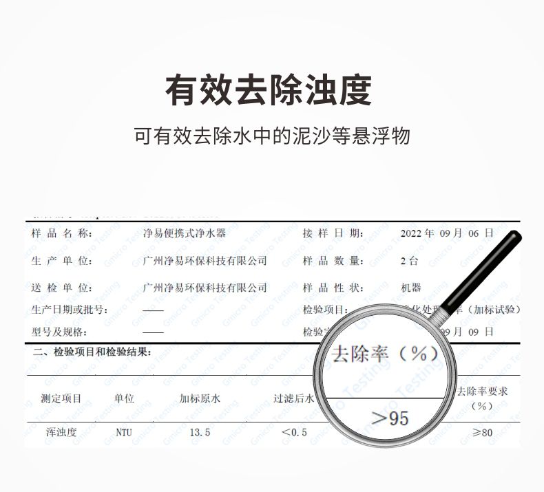 凈易戶外便攜式鄉村陶瓷膜凈水器采用陶瓷膜濾芯可有效去除濁度